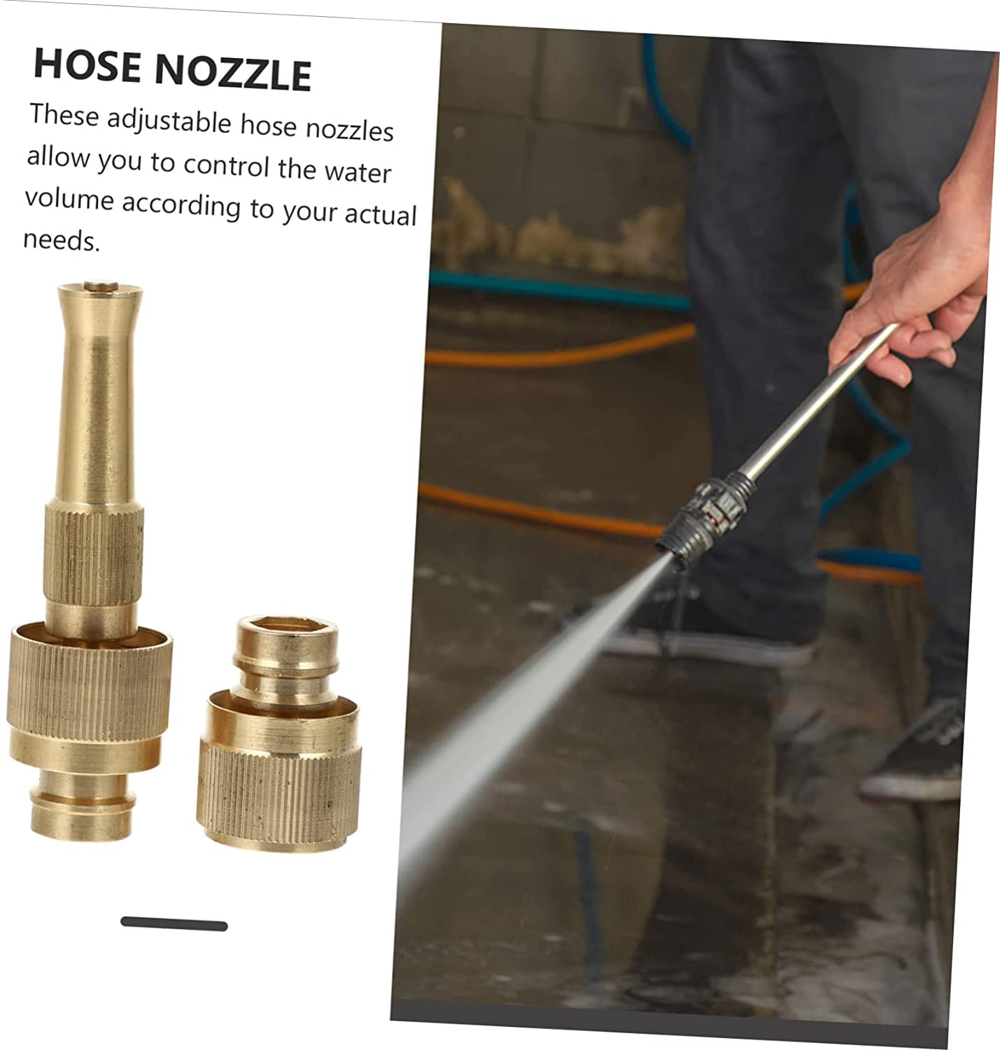 1 Juego de boquilla de manguera de agua para aspersor de latón para exteriores, conector de manguera de agua, boquilla de alta presión, Protector de manguera de cobre, conector de manguera de cobre, b