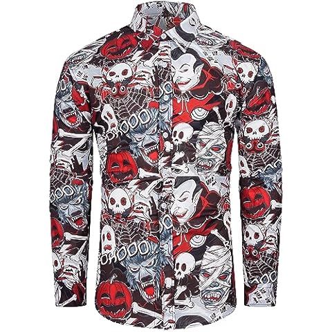 fohemr Men's Halloween Pumpkin Costume Shirt Cover
