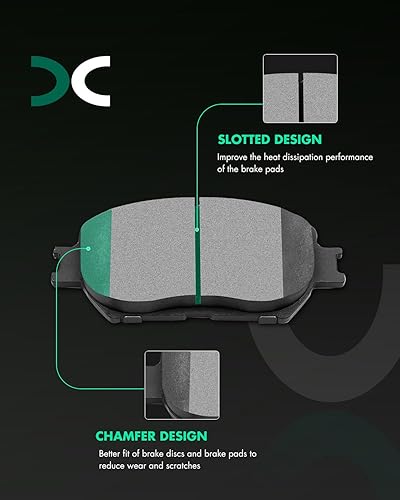 Miniatura 2 de SCITOO Pastillas de freno de cerámica, 4 pastillas de freno delanteras para 2006 para Lexus GS300, 2009-2015 para Lexus IS250, 2002-2006 para Toyota