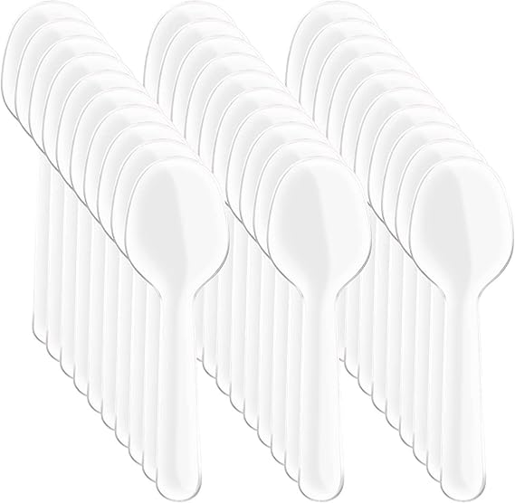 SZHTFX 100Pcs Mini Clear Dessert Spoons in Individual Package(3.93