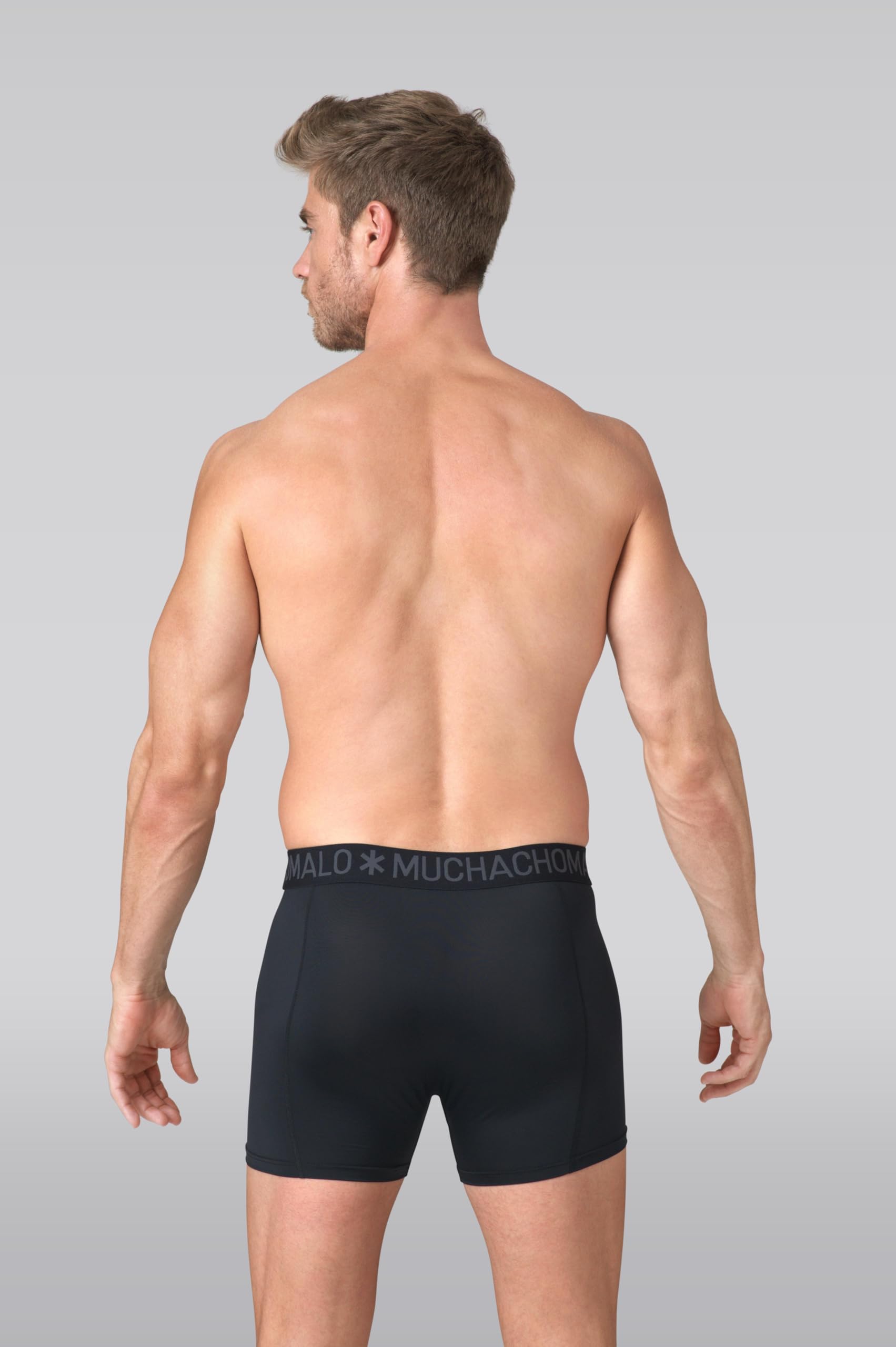 Muchachomalo Uomo Boxer 3-Pack, Tinta Unita, Microfibra, Fascia Elastica