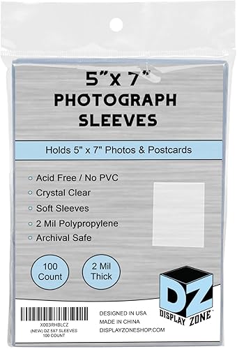 Miniatura 5 de Fundas para fotografías de 5 x 7 pulgadas (100 unidades) - Fundas transparentes para fotos, impresiones y postales, protectores de fotos de plástico