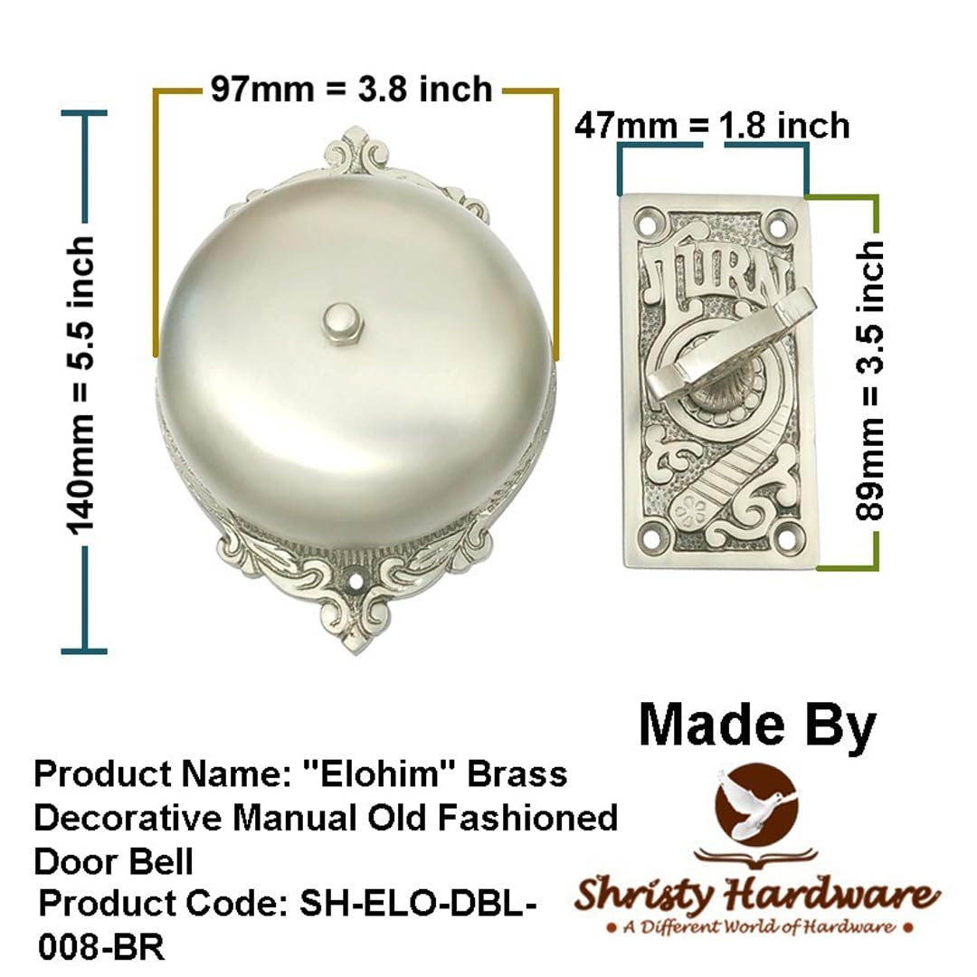 Shristy Hardware Elohim Brass Decorative Manual Old Fashioned Door