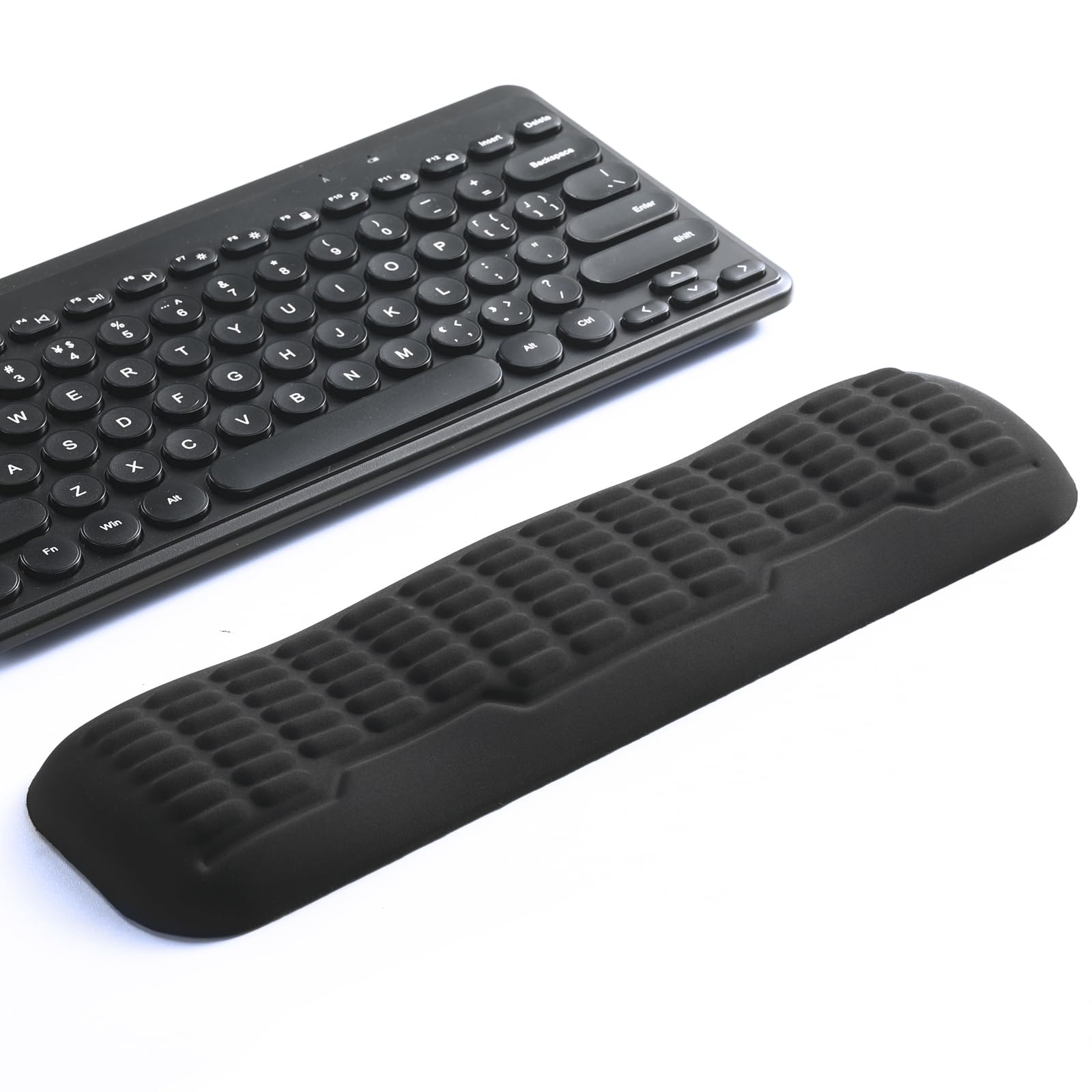 UnivoColors Memory Foam Keyboard Wrist Rest,Latest 3.0 Wave Curve Design,High-Resilience Memory Foam Non-Slip Base,Fits Compact Keyboards,Ideal for