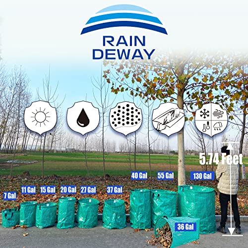 Raindeway 2-Pack 40 Gallons Yard Waste Bags, Durable Leaf Bags With 4 Handles, Reusable Garden Lawn Bags (Diam:20”, Height:29.5”) #TOP5