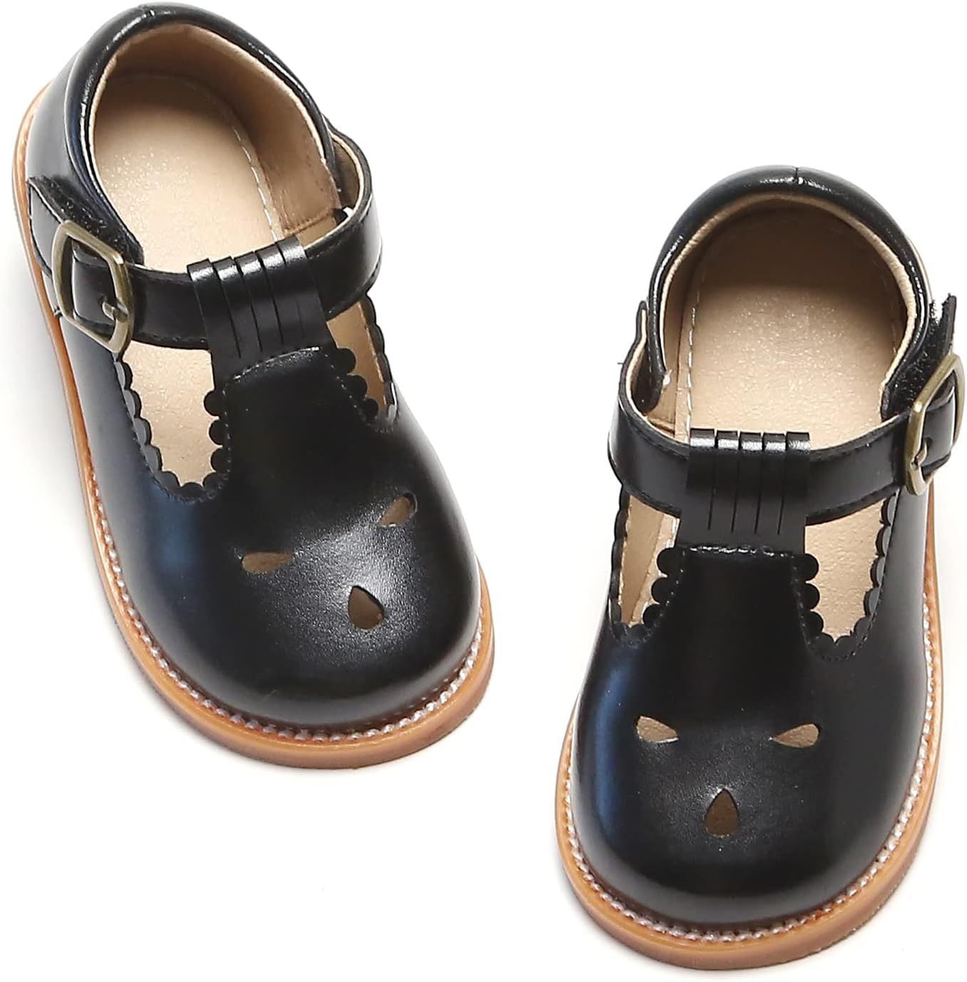 Otter MOMO Toddler Little Girls Oxford Shoes Mary Jane Flat T-Strap School Uniform Party Dress Shoes