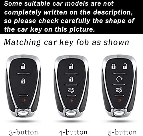 Miniatura 2 de ontto Funda para llavero de automóvil para Chevy con protección completa encerada, Rosa (3 btn)