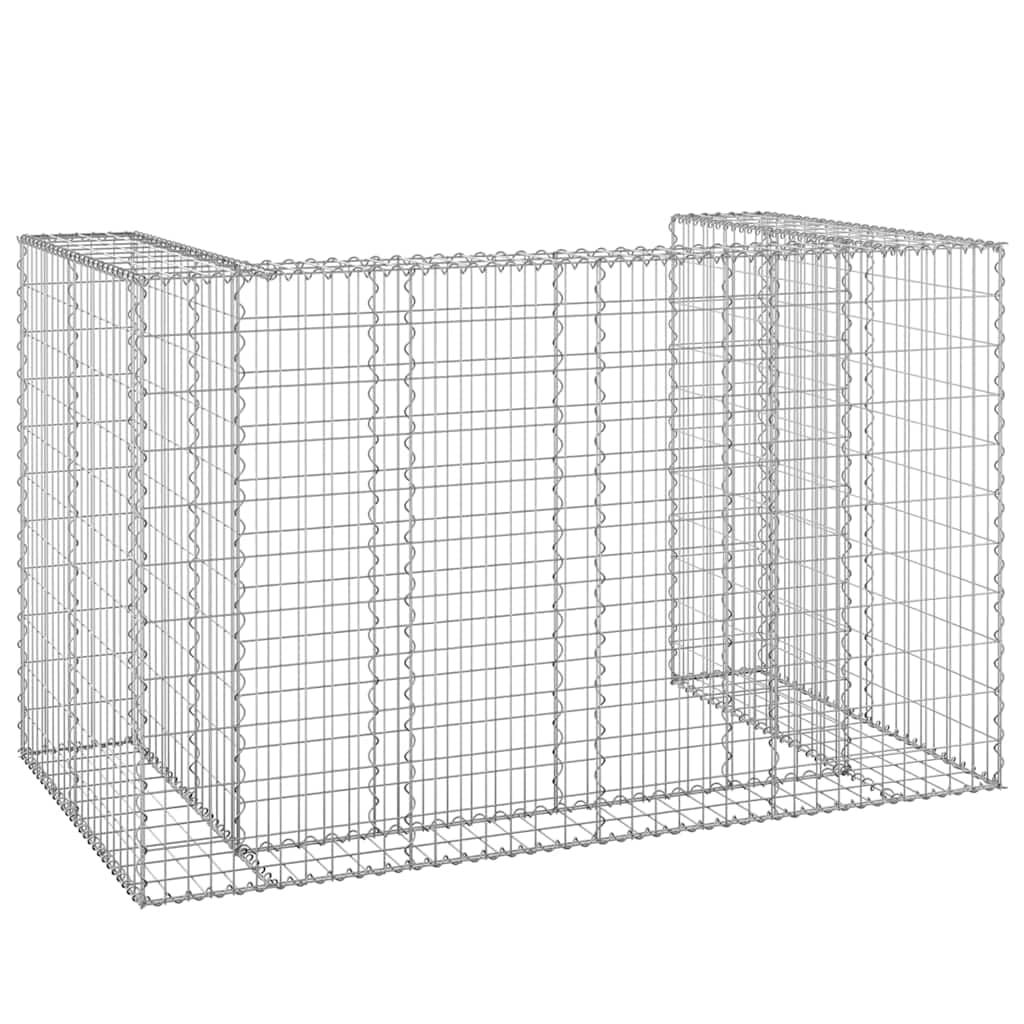 vidaXL Gabionenwand für Mülltonnen Gabione Gabionen Steinkorb Steingabionen Mülltonnenverkleidung Mülltonnenbox Verzinkter Stahl 180x100x110cm