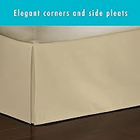 Vista 4 de Fresh Ideas Falda de cama a medida de popelín, diseño de mezcla de algodón, longitud de caída de 14 pulgadas, tamaño matrimonial, mantequilla