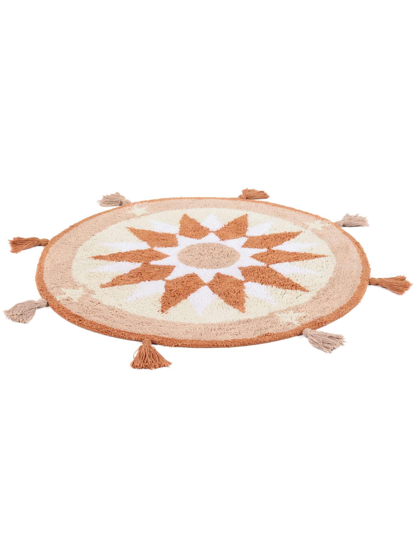 RugVista Silia Sun Tapis de Bain, Rond, Ø 70 cm, Terracotta/Rose