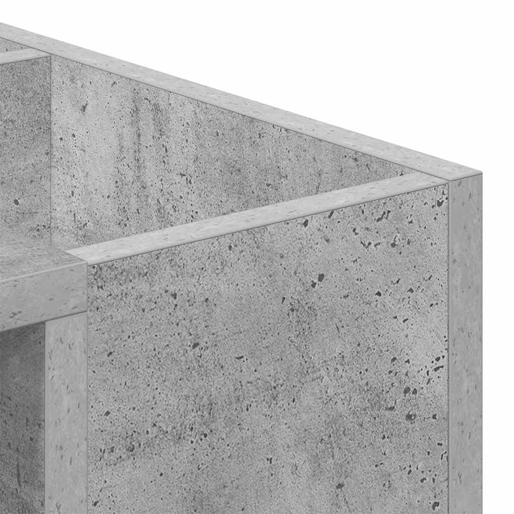 Mesa de centro de hormigón gris 101,5 x 50 x 37 cm, moderna mesa auxiliar de madera con mucho espacio de almacenamiento y diseño claro para salón, dormitorio, pasillo