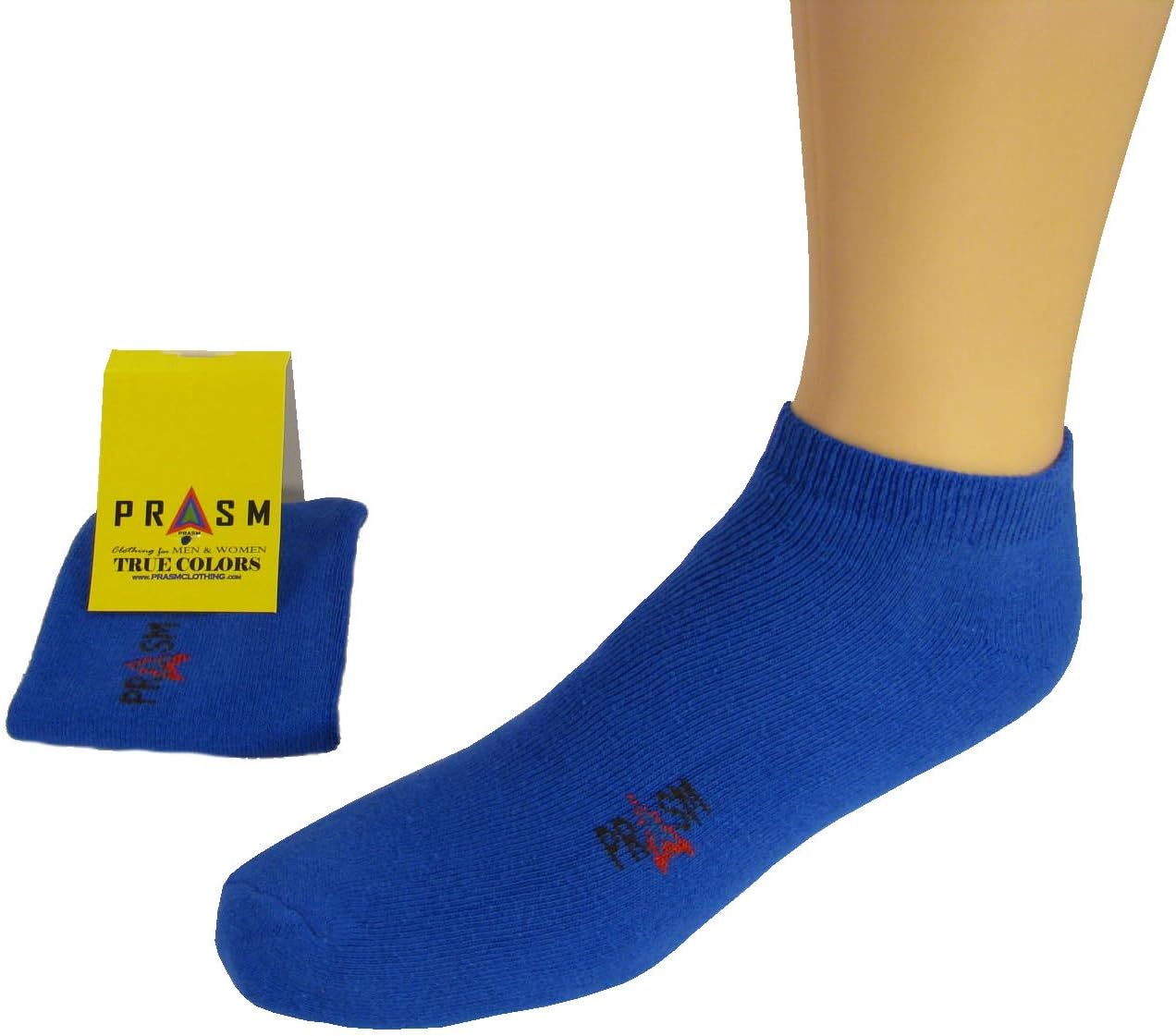 Prasm Mens Low Cut Ankle Cotton Sock Golf Sport Gym Casual - Solid Colors #002 3pk (BLUE)