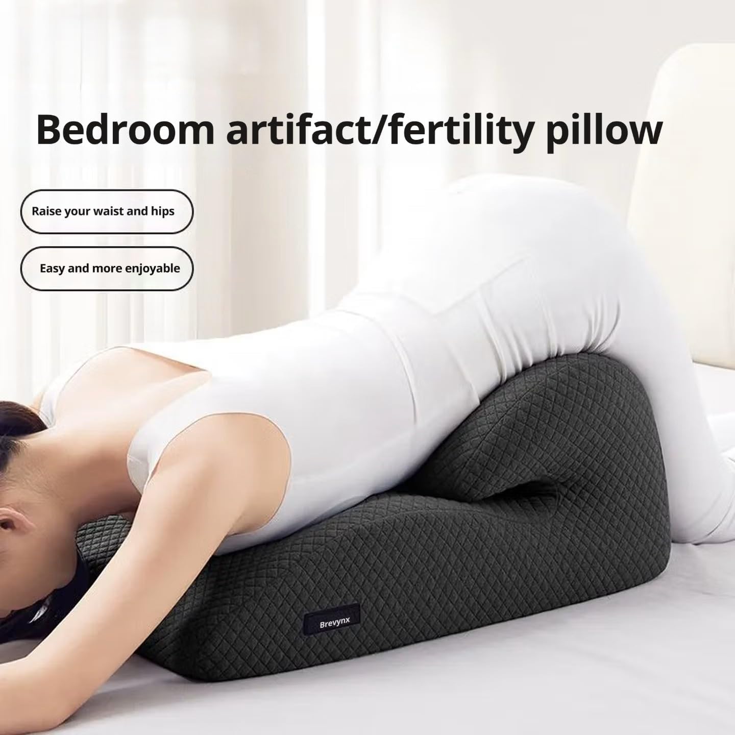 24 Inch Large Size Memory Foam Positioning Sex Pillow, Support Cushion for Couples -Ergonomic Support for Back Pain, Acid Reflux & Sitting Up, Ideal for Massage, with Removable Cover