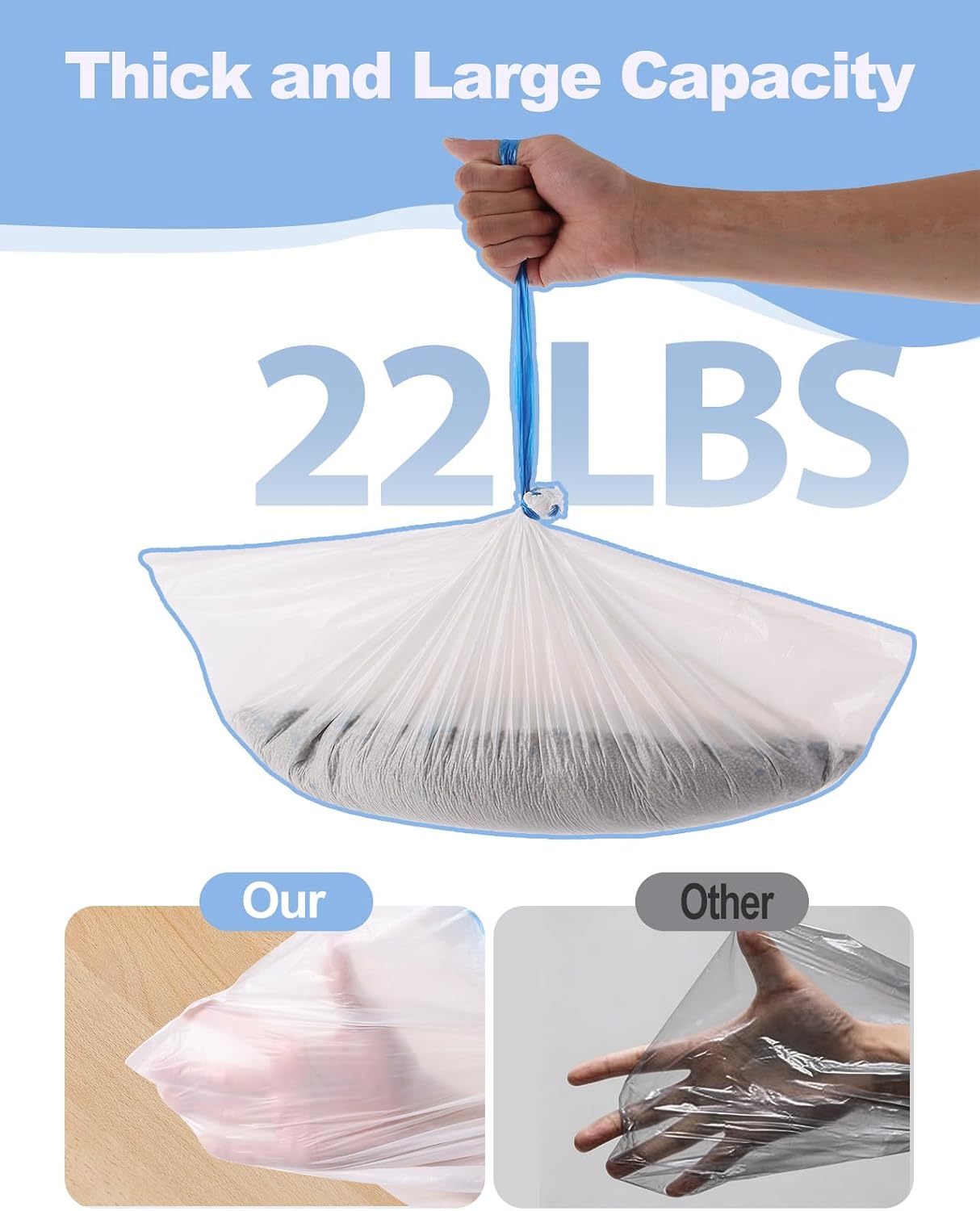 60 Count Drawstring Cat Litter Bags Compatible with MW-SC01/SC02/SC09/LR01 image 4