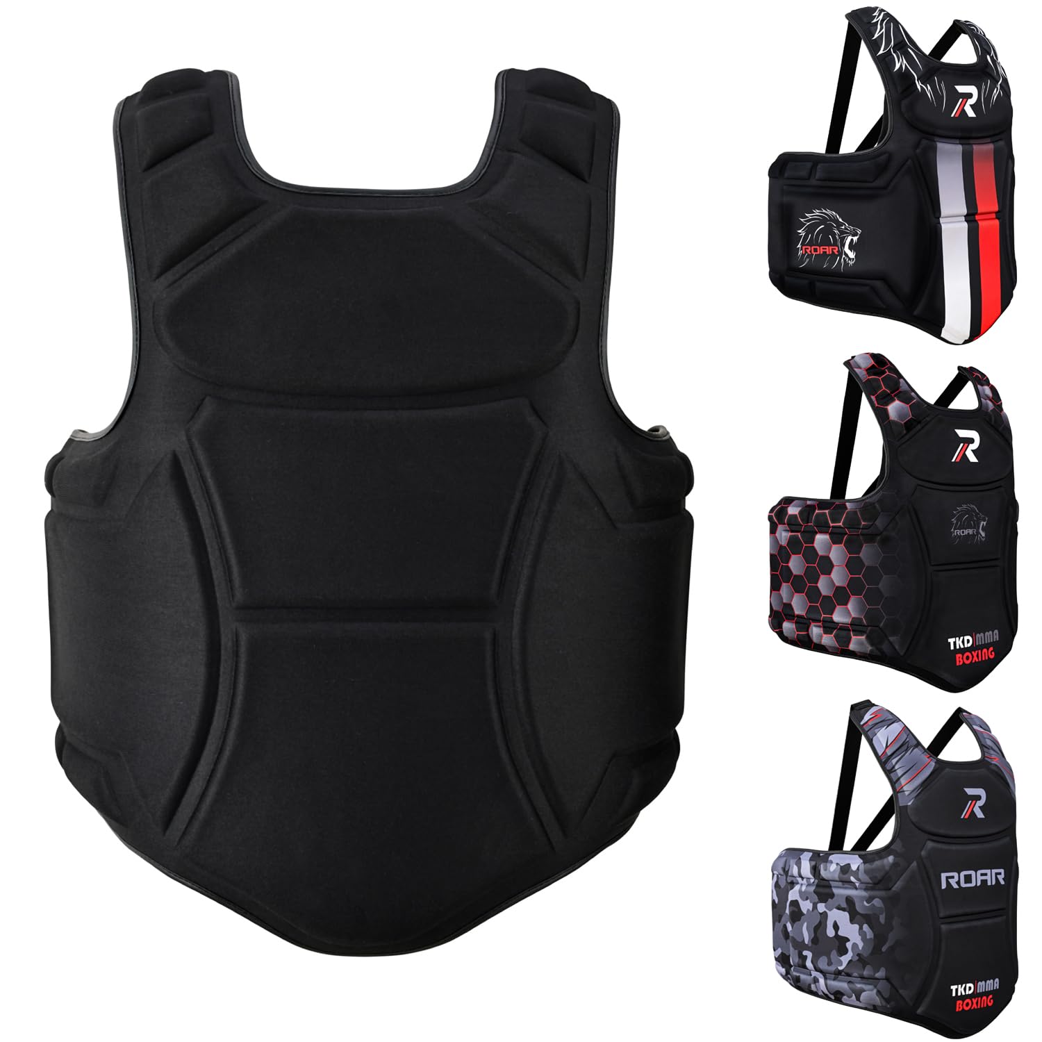 Roar Boxing Chest Guard Gel Padding MMA Body Protector Rib Shield Muay Thai Kickboxing Armour