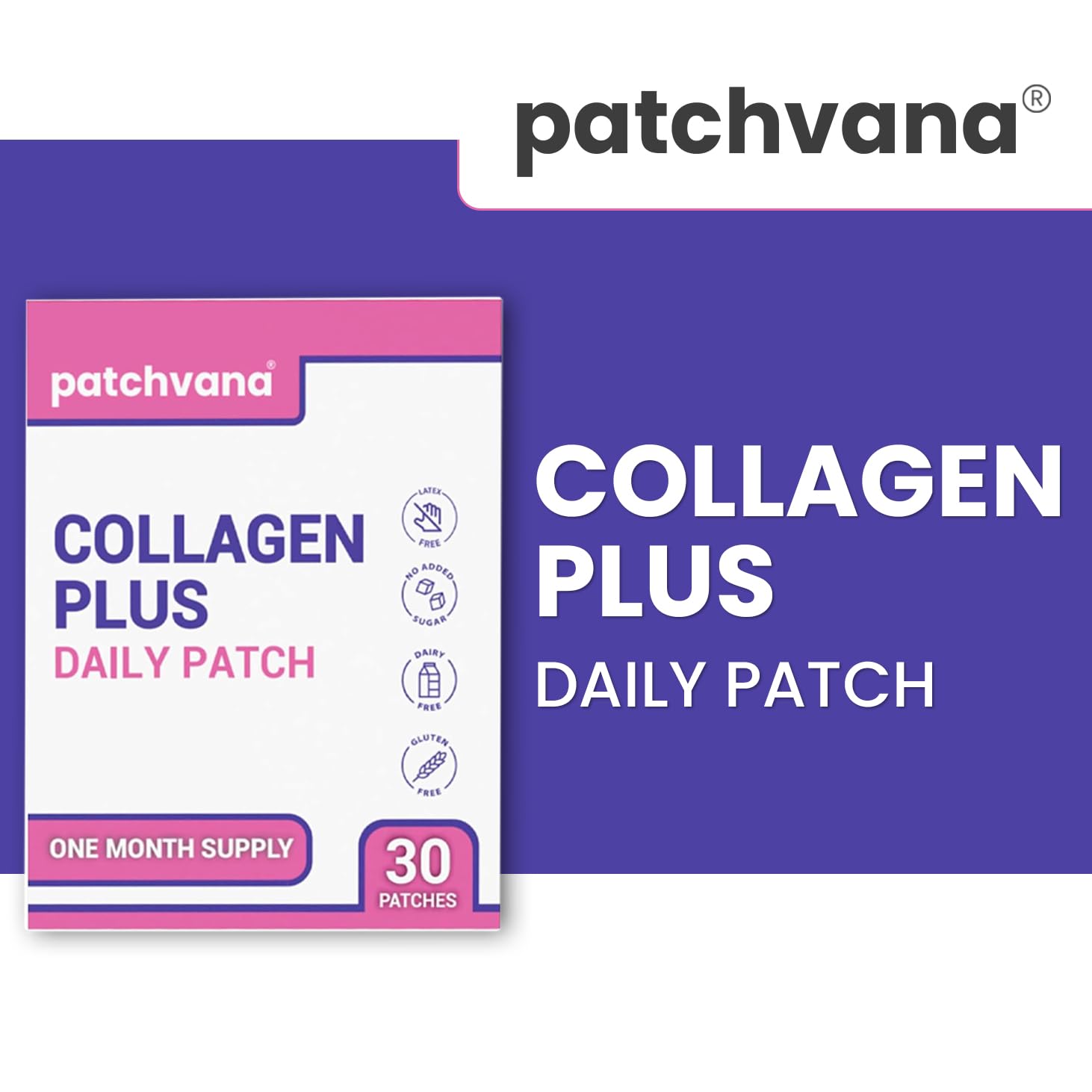 Parche de colágeno Plus para mujeres y hombres, suministro de 1 mes, 30 parches