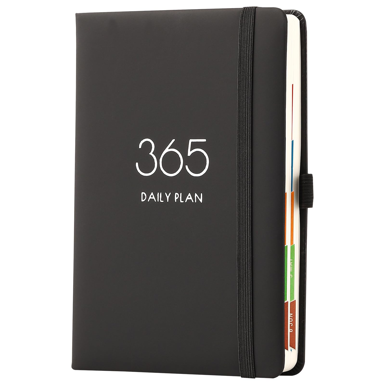 PLANNER 2026, A5, 1 Tag pro Seite, täglicher Terminplaner, planen Sie Ihr Jahr von Januar 2026 bis Dezember 2026 mit monatlichen Tabs, farbenfrohem Seitendesign, Stiftschlaufe und hinterer Tasche