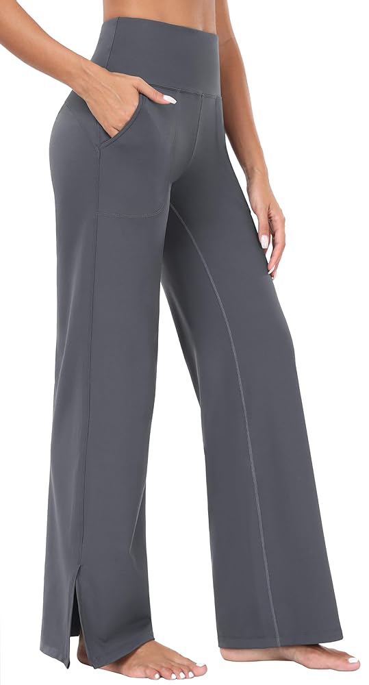 Amazon.com: IUGA Wide Leg Yoga Pants for Women Side Slits