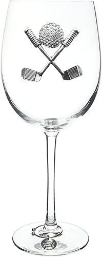 Miniatura 4 de THE QUEENS' JEWELS Copa de vino con tallo con joyas de bola de golf, 21 onzas, regalo único para mujeres, cumpleaños, lindo, divertido, sin pintar,