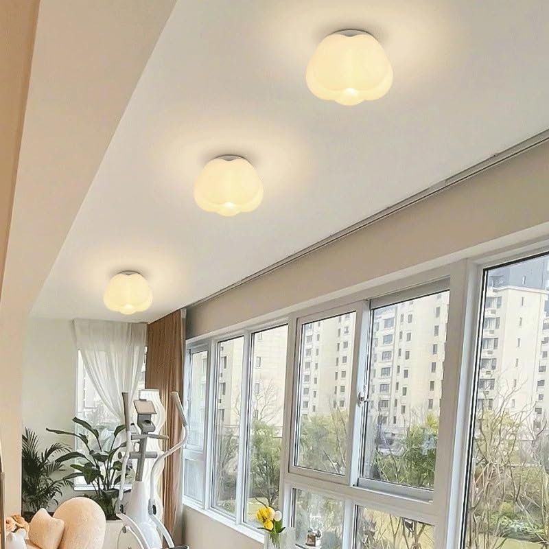 Plafonnier créatif LED facile à nettoyer, éclairage crème à intensité variable