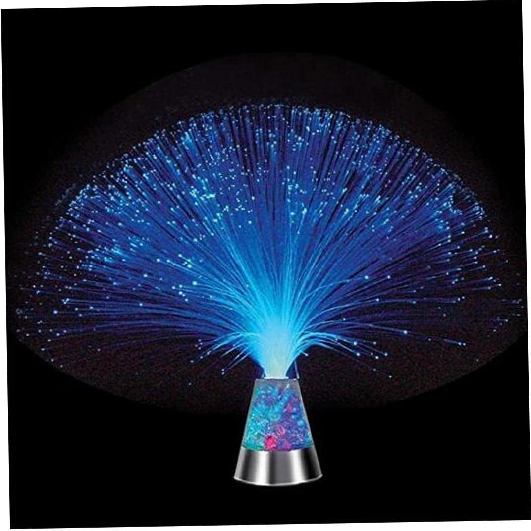 Jeorywoet Lampe De Table à Fibre Optique LED à Changement De Couleur, Lumière D'ambiance Relaxante Avec Câble USB, Blanc, Acrylique