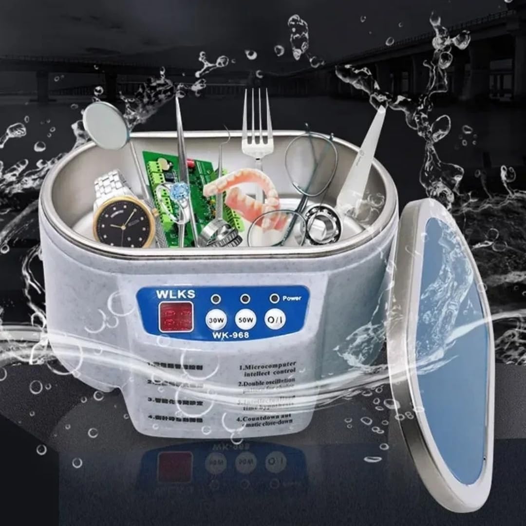 50W Limpiador ultrasónico portátil de 600 ml 40KHz, para joyería, gafas, dentaduras postizas, relojes, lavadora, tina con vibración de doble frecuencia.