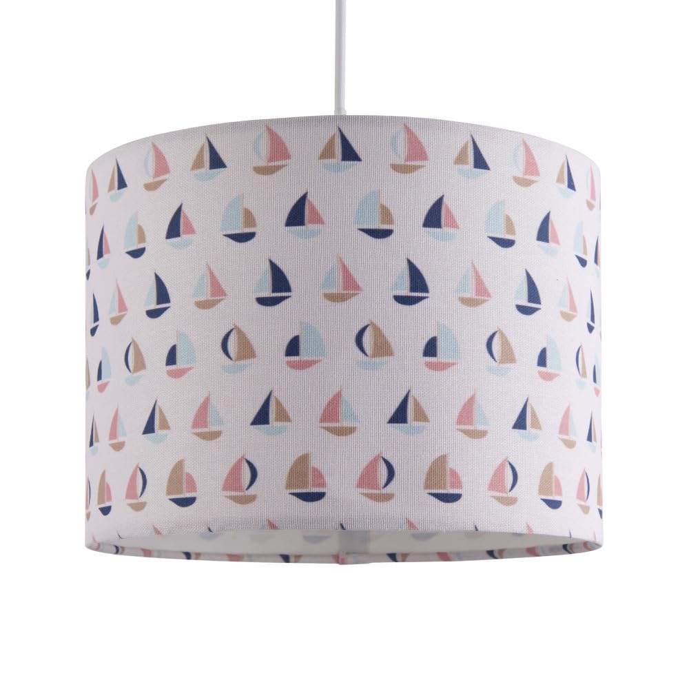 First Choice Lighting - Pendant Fabric Shade - Sailing Boats - 25cm
