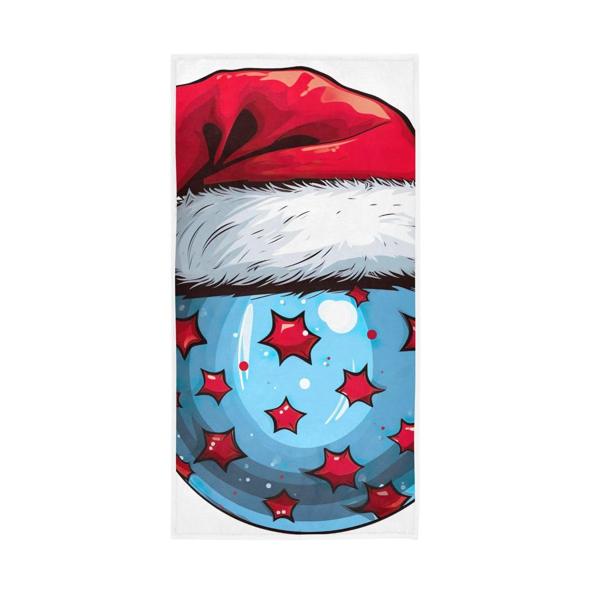 LSRCPD Ball in Santa Hat Hand Towel, Bath Hand Towel 15 x 30 Inches, Spa Towels