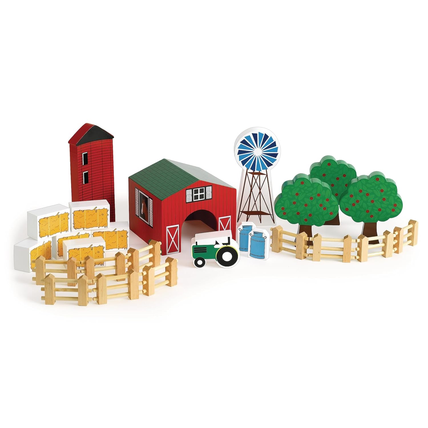 Excellerations Farm Block Play Set, 25 Pieces, Gift, Role-Play, Preschool Educational Toy, Ages 3 Years and Up (Item # Farmer)