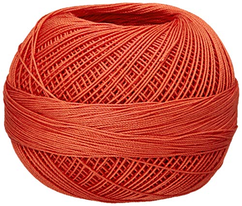 Handy Hands 210-Yard Lizbeth Cotton Thread, 25gm, Medium Coral Orange
