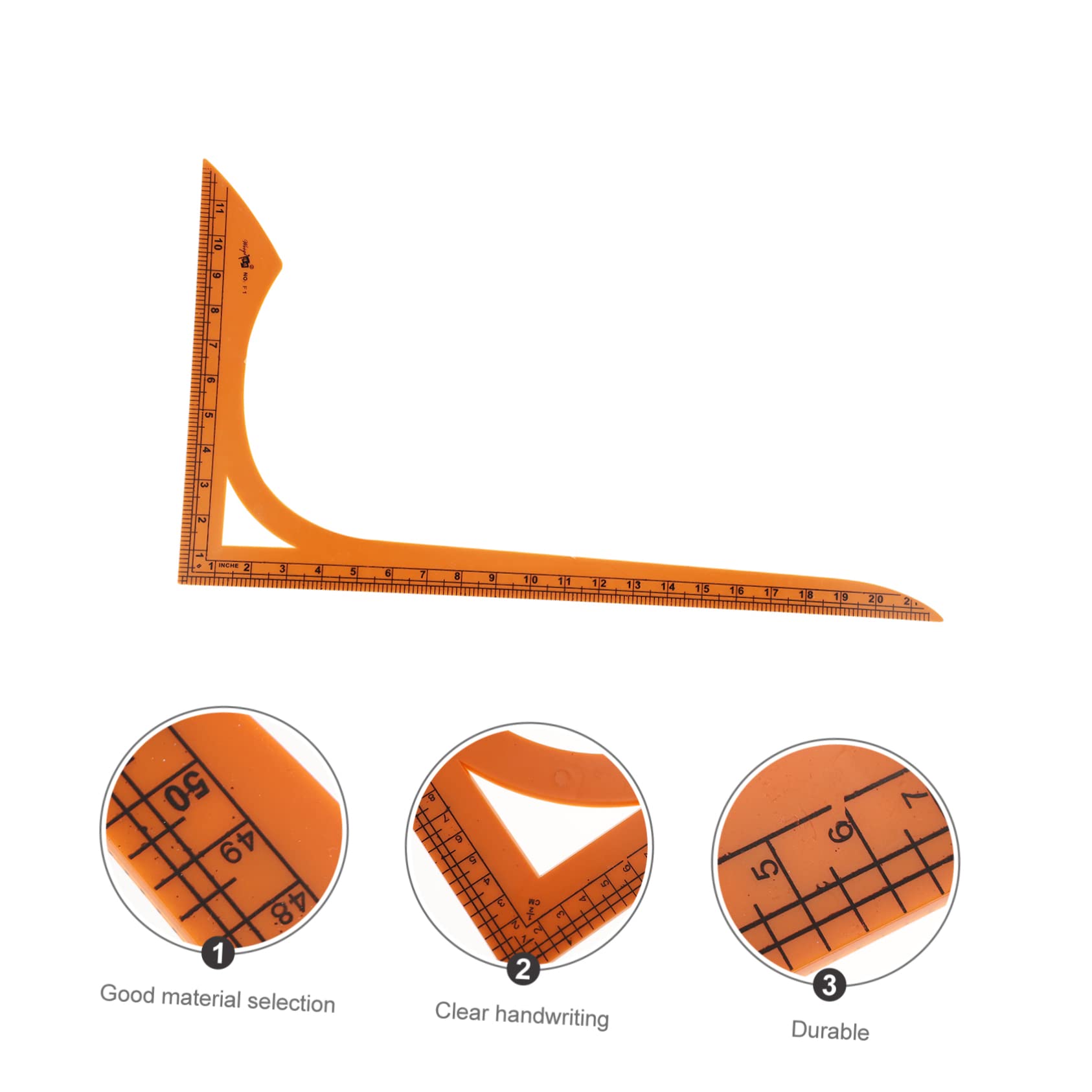 Regla de Costura de Plástico en Forma de L Grande Medición Precisa y Superficie Suave para Patchwork y Ropa para Costura Manual y Confección Profesional