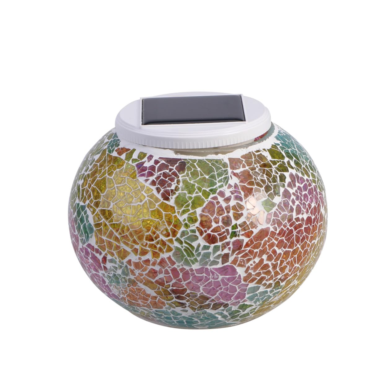 Alasum Lampada da Tavolo Solare in Vetro a Sfera Luce LED che Cambia Colore per Giardino e Casa, 2 Modalità, per Decorazioni Natalizie All'aperto