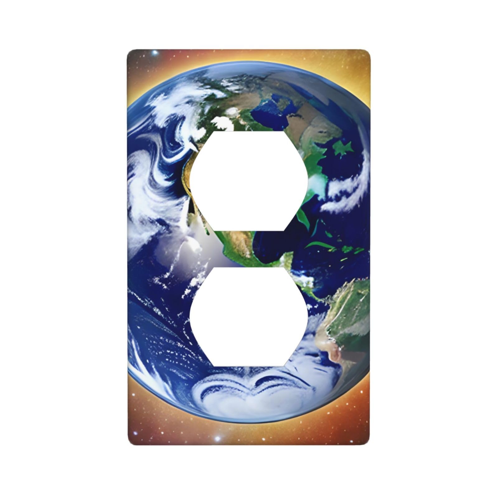 Cosmic Earth Decorative Switch Plate Cover-Unbreakable Polycarbonate Wall Plate for Home Office, 1 Gang with Screws