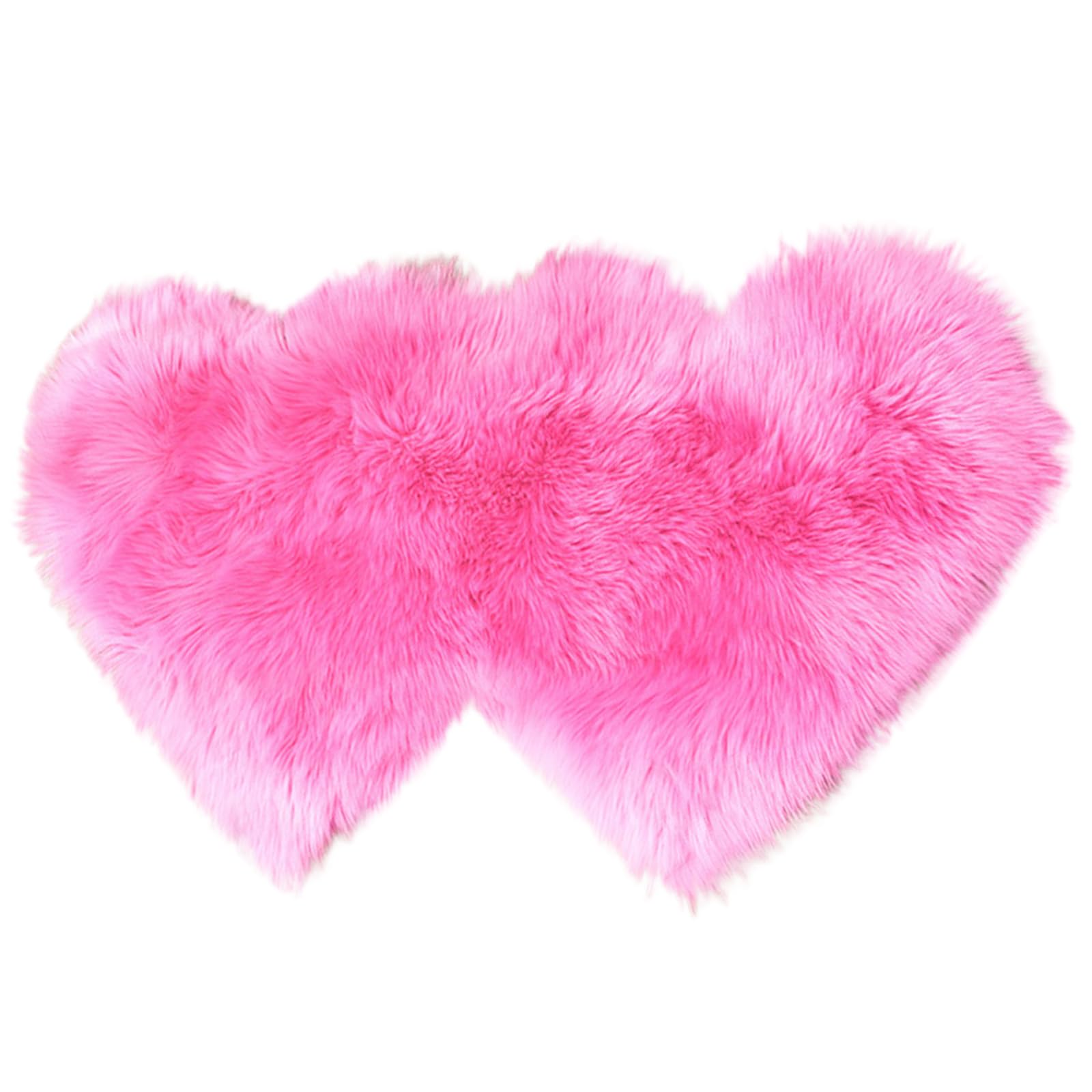 Kelisdi Fluffys Fuzzy Double Heart-Shape Area Rugs, Antiskid Luxury Plushes Faux Fluffys Carpets for Children Playroom Living Room Bedroom Floor Decoration