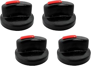 AJS spares- Stove On-Off Knobs for Prestige GlassTop/Steel Stoves | Push Type | Bakelite (Pack of 4, Black)