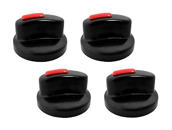 AJS spares- Stove On-Off Knobs for Prestige GlassTop/Steel Stoves | Push Type | Bakelite (Pack of 4, Black)