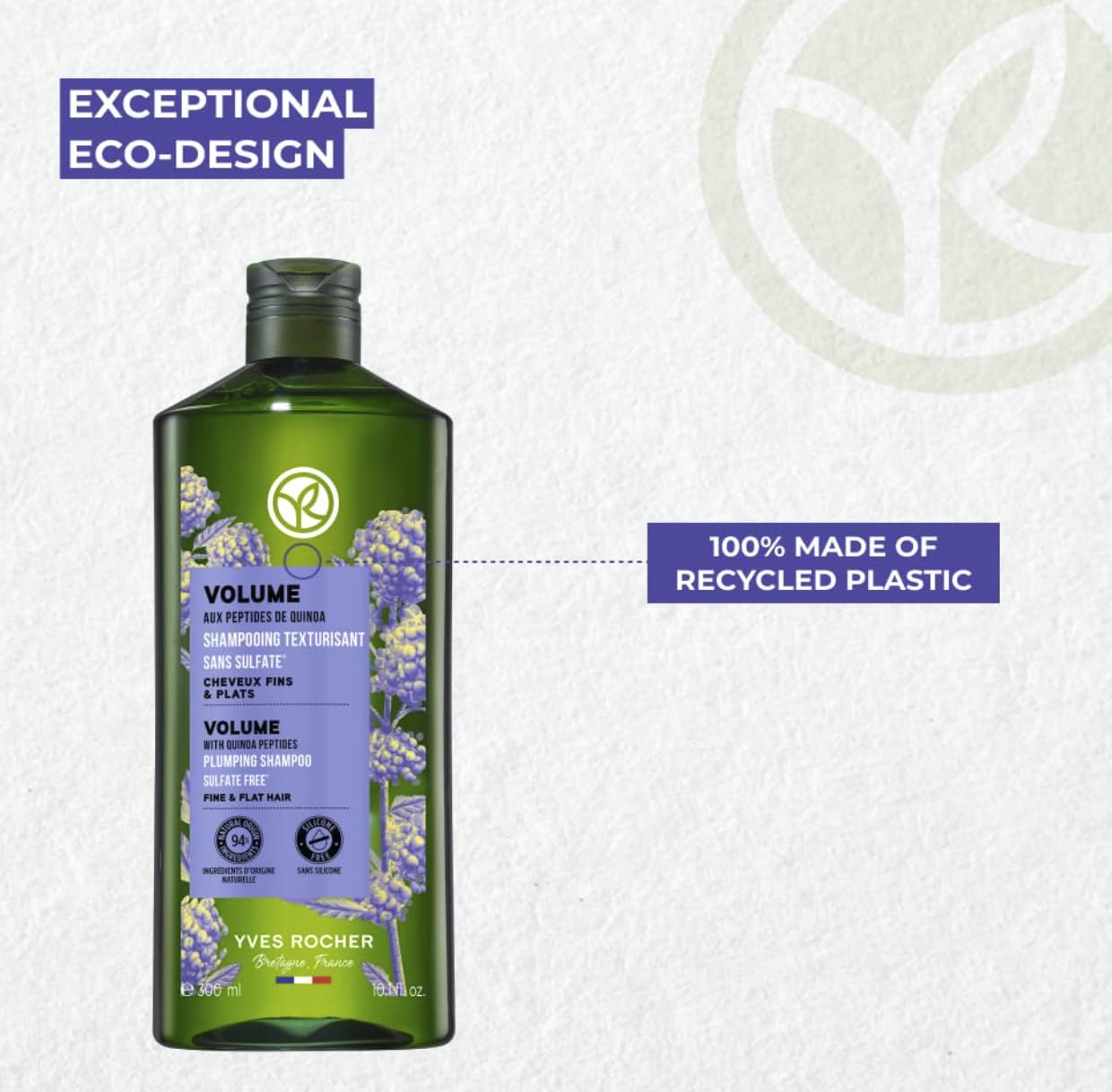 Yves Rocher Volume Plumping Shampoo with Quinoa Extract Visibly Increases Hair Volume After Just 3 Uses - 300 ml./10.1 - Image 4