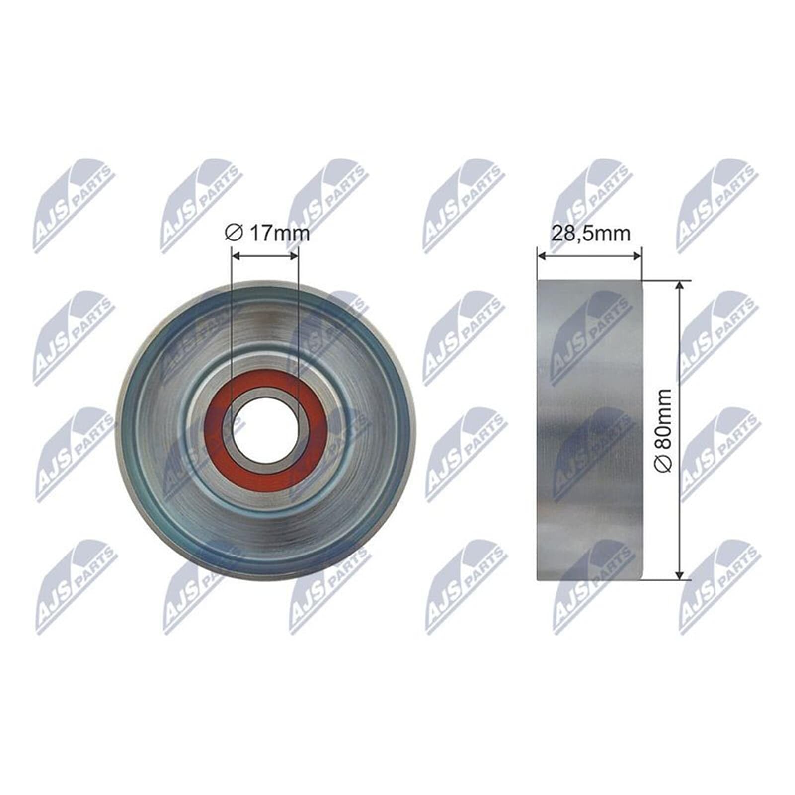 NTY Rouleau de renvoi/guide, courroie à nervures en V RNK-VV-001 | Compatible avec: MITSUBISHI ECLIPSE IV, GALANT IX Stufenheck, GRANDIS, LANCER CARGO Kasten/Kombi, LANCER VII