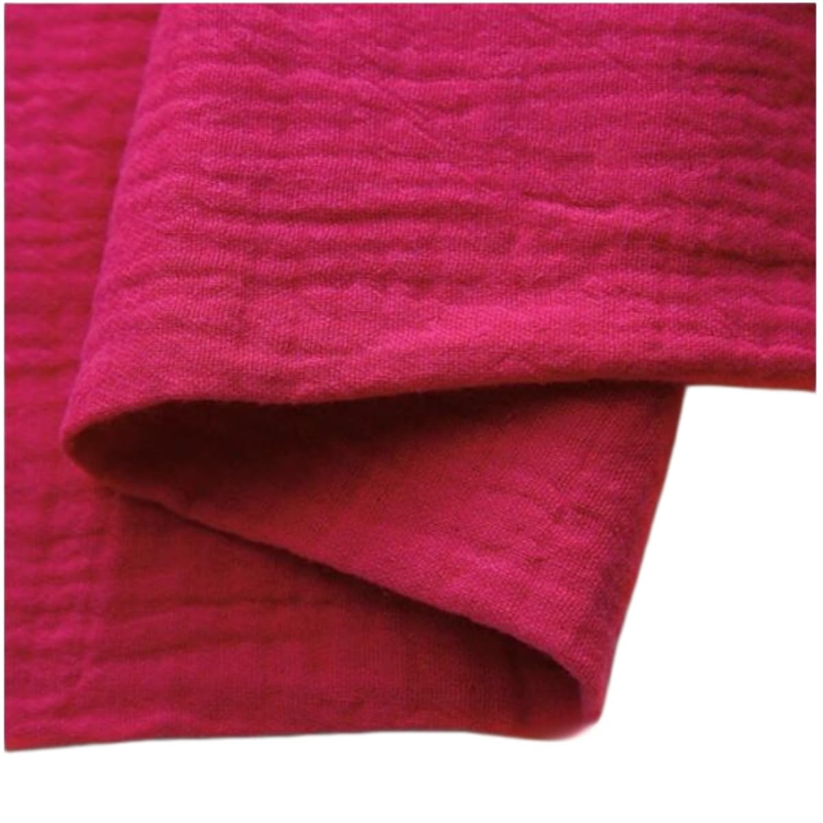 Baumwollstoff Meterware, 300×135CM Stoffe zum Nähen Doppellagig Musselin Stoff Weich Kleiderstoff Dekostoff für Bettwäsche Vorhang Tischläufer Kleidung(Rosenrot)