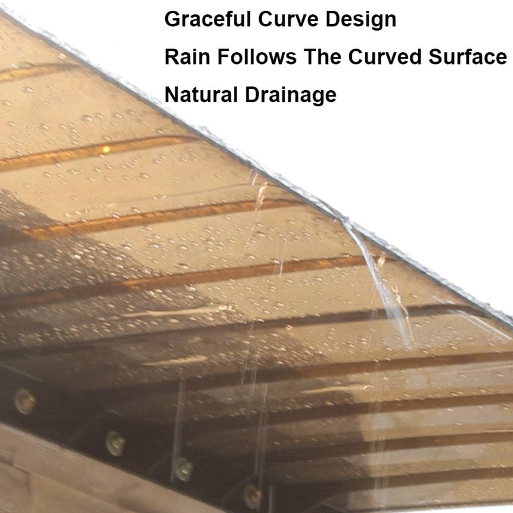 Outdoor-Fenster-Türüberdachung – Polycarbonat-Terrassenmarkise, Regenschutz, braun (40,6 - 200,9 cm Breite) – UV-Schutz, wetterfeste Dachabdeckung