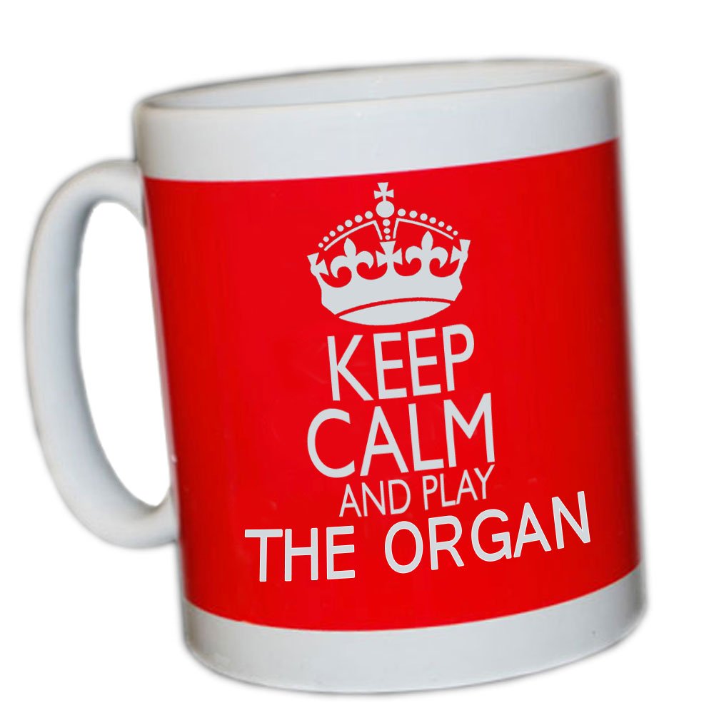 KEEP CALM AND PLAY THE ORGAN (RED) MUG