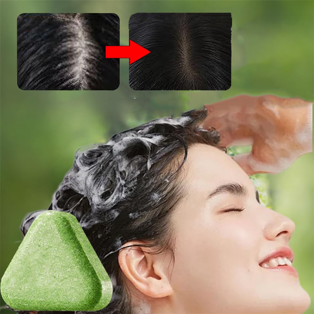 Jabón Sólido Nature Triangle Usman Grass Controla Grasa Calma Fortalece Cabello 2PCS