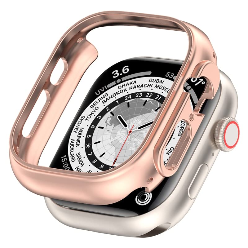 Accessoires iwatch Ultra 49mm coque protection PC rigide rose gold