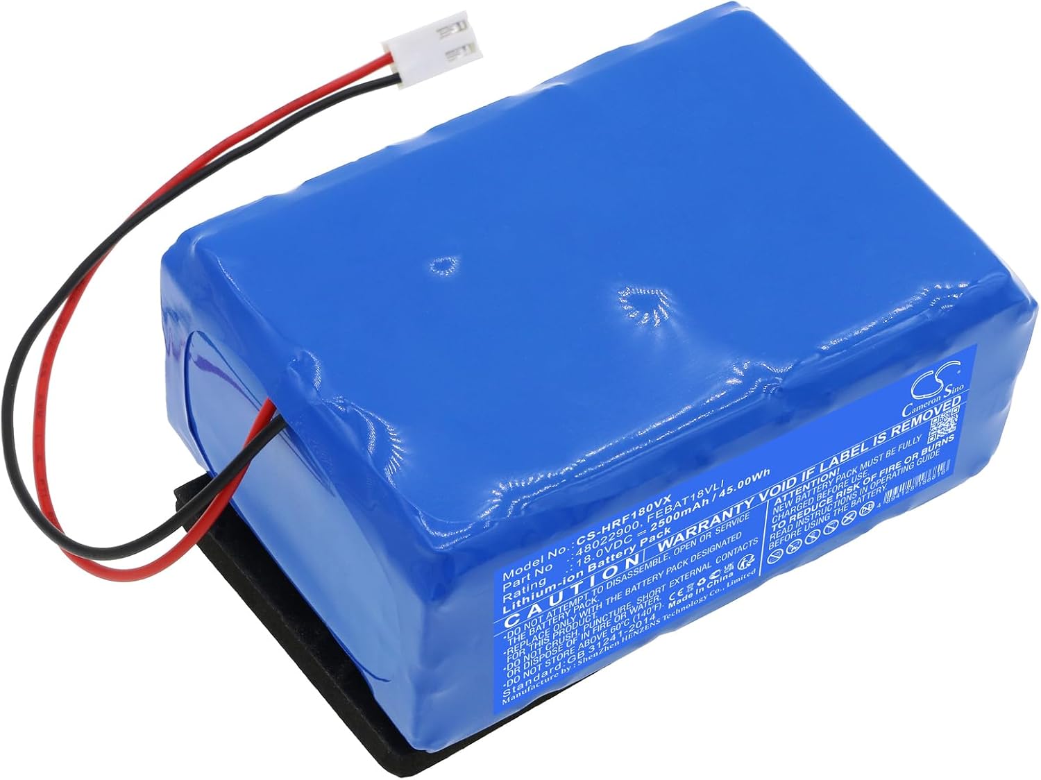 Cameron Sino Battery for Hoover FE18ALi, FE18ALI 011 PN:Hoover 48022900, FEBAT18VLI 2500mAh / 45.00Wh