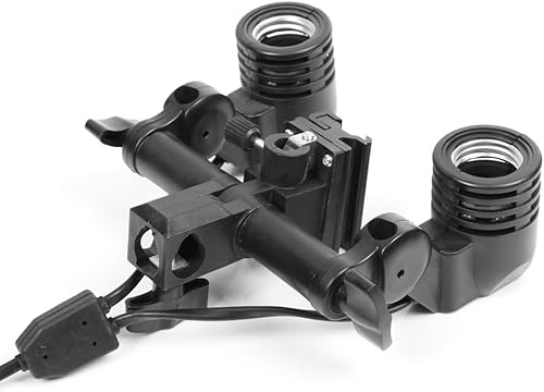 Miniatura 2 de Soporte de luz de estudio para paraguas con doble enchufe de lámpara E27 y soporte para zapata caliente