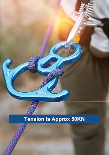 Miniatura 7 de 50KN Rescue Figure 8 Descender - Dispositivo de sujeción de oreja doblada grande de aleación de aluminio