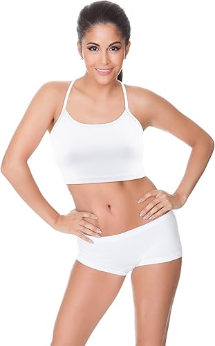 Miniatura 2 de Boao Camisetas cortas de 4 piezas para mujer camisetas básicas de entrenamiento con tirantes delgados camisetas sin mangas con espalda cruzada para