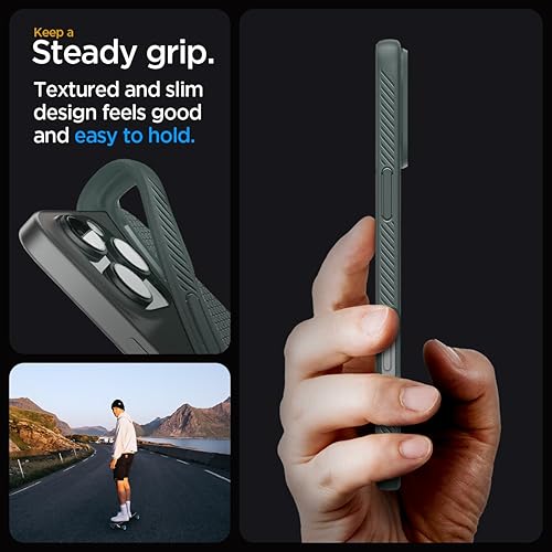 Vista 185 de Spigen Liquid Air - Funda diseñada para iPhone 13 Pro Max (2021), color negro mate
