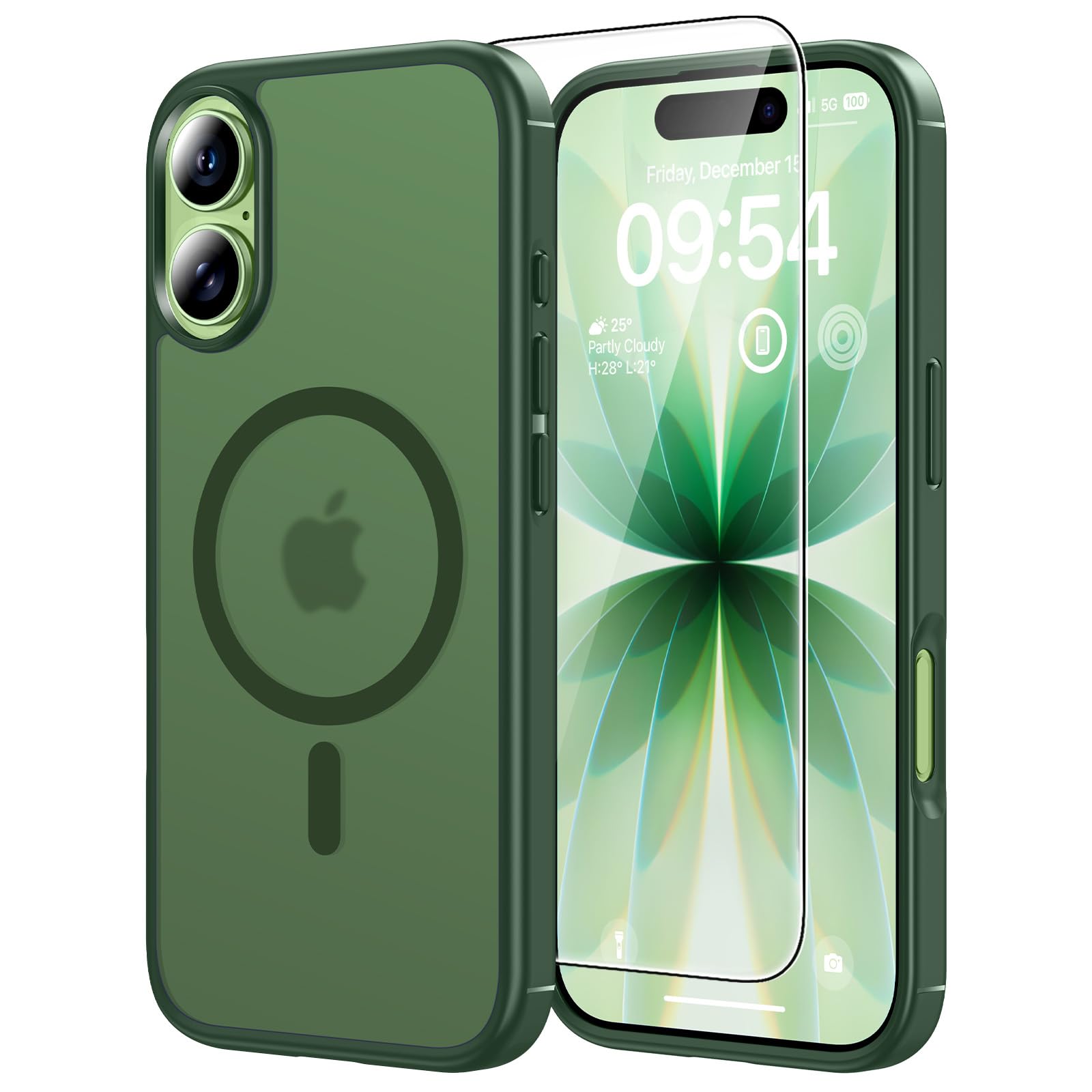 TAURI Funda para iPhone 13/iPhone 14, Compatible con MagSafe [No amarillea] con Vidrio Templado, Carcasa Nueva para iPhone 13/iPhone 14,Funda Ultra Fina antichoque - Transparente — view 66