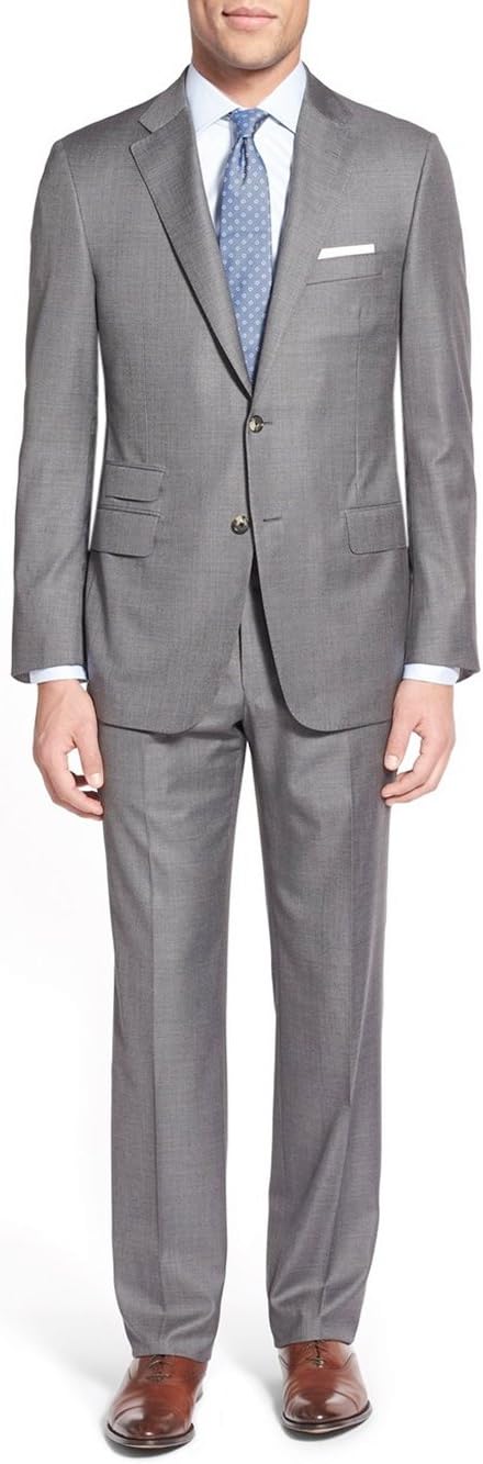 GN Luciano Men's Two Button 2 Piece Modern Fit Suit Ticket Pocket Jacket